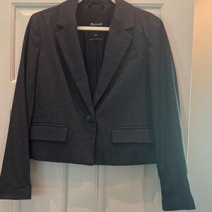 Madewell Women's Dark Gray cropped Blazer